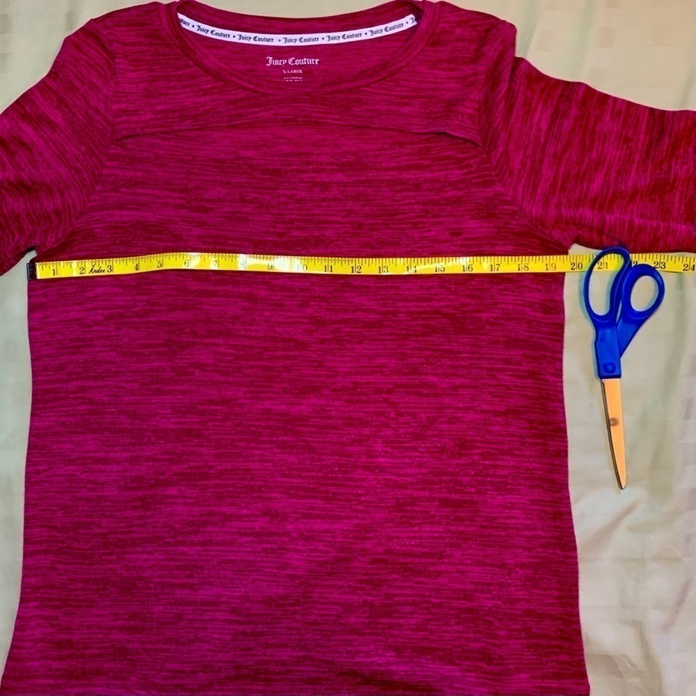 👀 Juicy Couture Fuscia Pink Top With Thumbholes, Pre-Owned, XL/16-18 🦋 - Picture 7 of 11